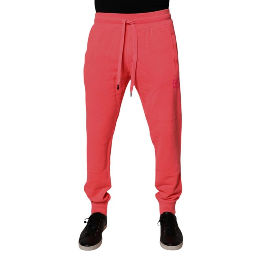 Dolce & Gabbana Neon Red Cotton Jogger Men SweatMen's Men's Pants